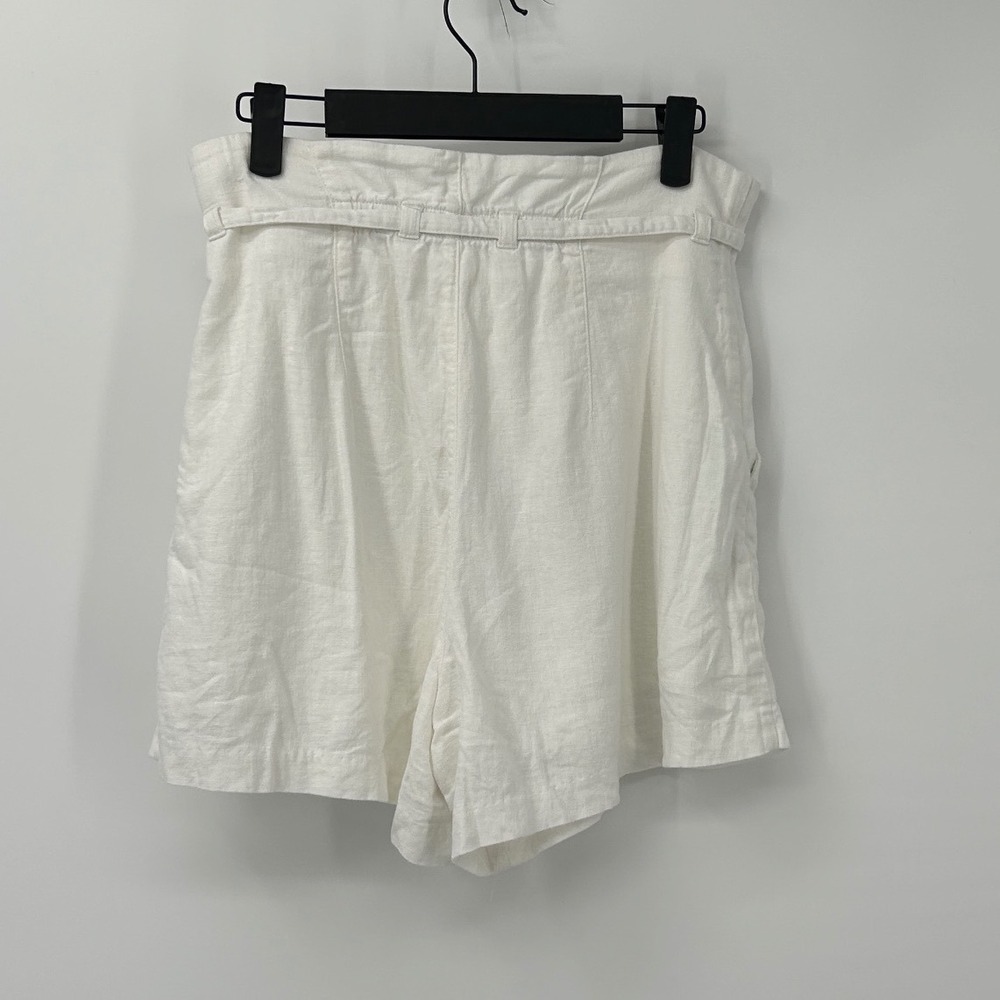 Abercrombie & Fitch White Linen Blend Paperbag Waist Shorts Womens Medium M - Picture 3 of 8